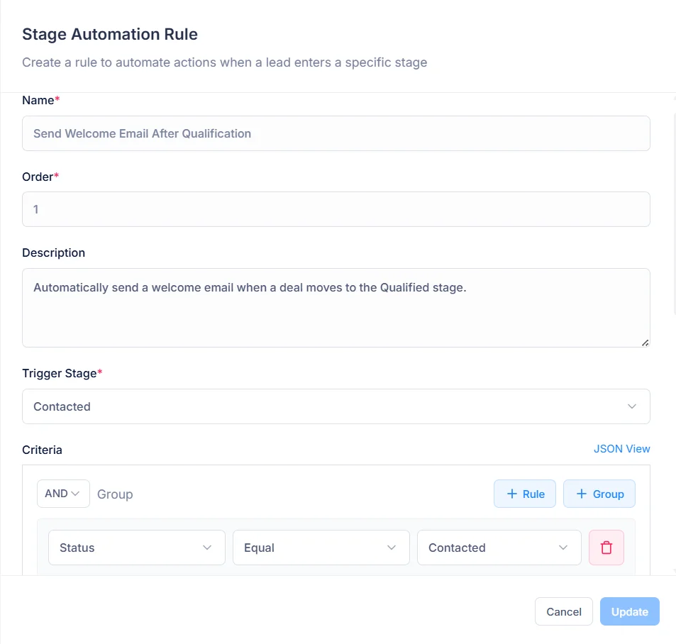 Salesfresh CRM sales automation workflow