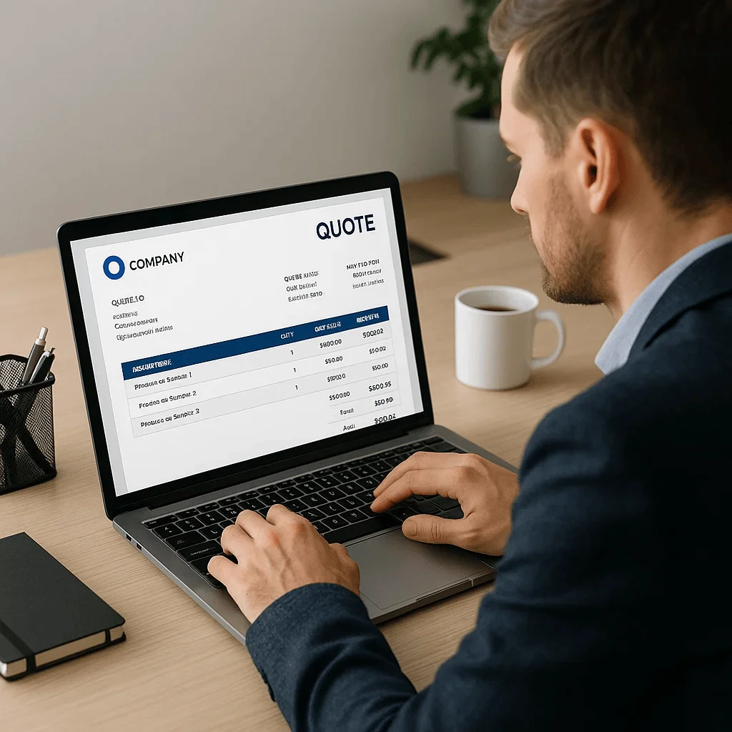 Quote PDF Interface Salesfresh CRM quote PDF generation interface